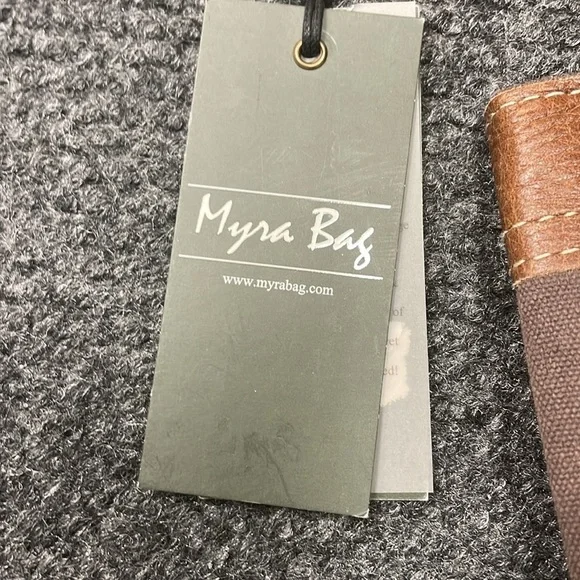 Myra Bag Wine Tote Canvas Leather Working from Nine to Wine NWT Bag Travel Gift - Picture 3 of 5